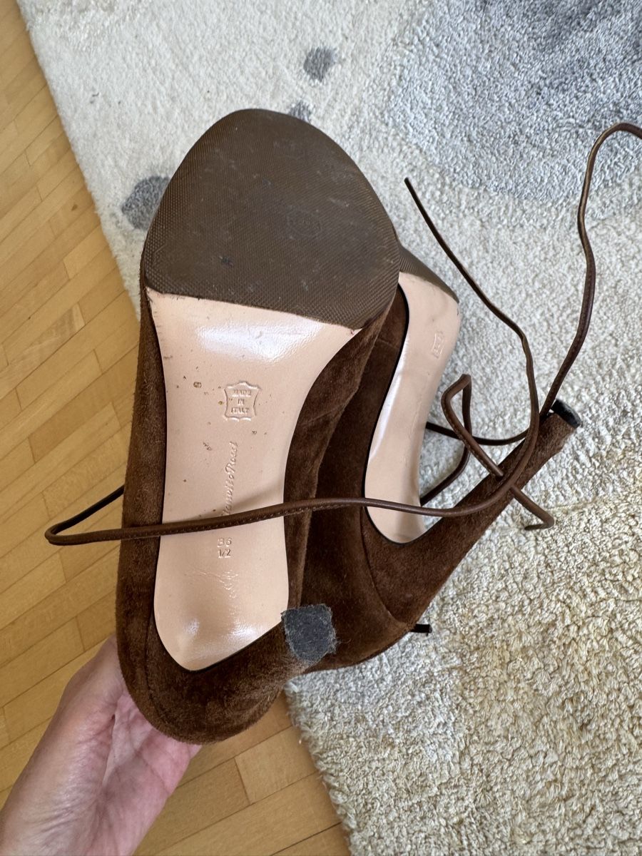 Scarpe da donna: Brown Suede Ankle Boots - Elegant Fall Lace-Up Style! – Usato da Thalwil venduto da 0041angel 4