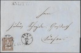 1864 Brief BÜRON / KNUTWIL Fingerhut+Stabstempel top ab 1.-