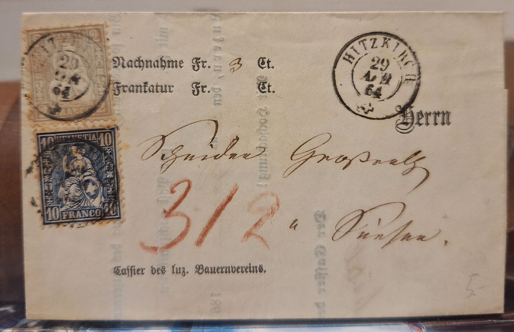 Tutti i francobolli: Sitzende Helvetia Hitzkirch - Luzern  – Usato da Balgach venduto da SIMEON27