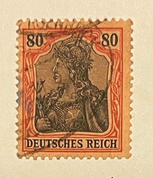 Tutti i francobolli: Deutsches Reich 80 Pfennig – Usato da Oftringen venduto da Vucki