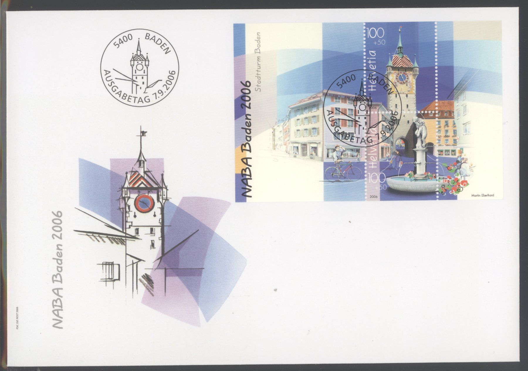 Tutti i francobolli: 2006, FDC, Baden NABA (Nr. W96), Grossformat E6 – Usato da Willisau venduto da Vollstempel