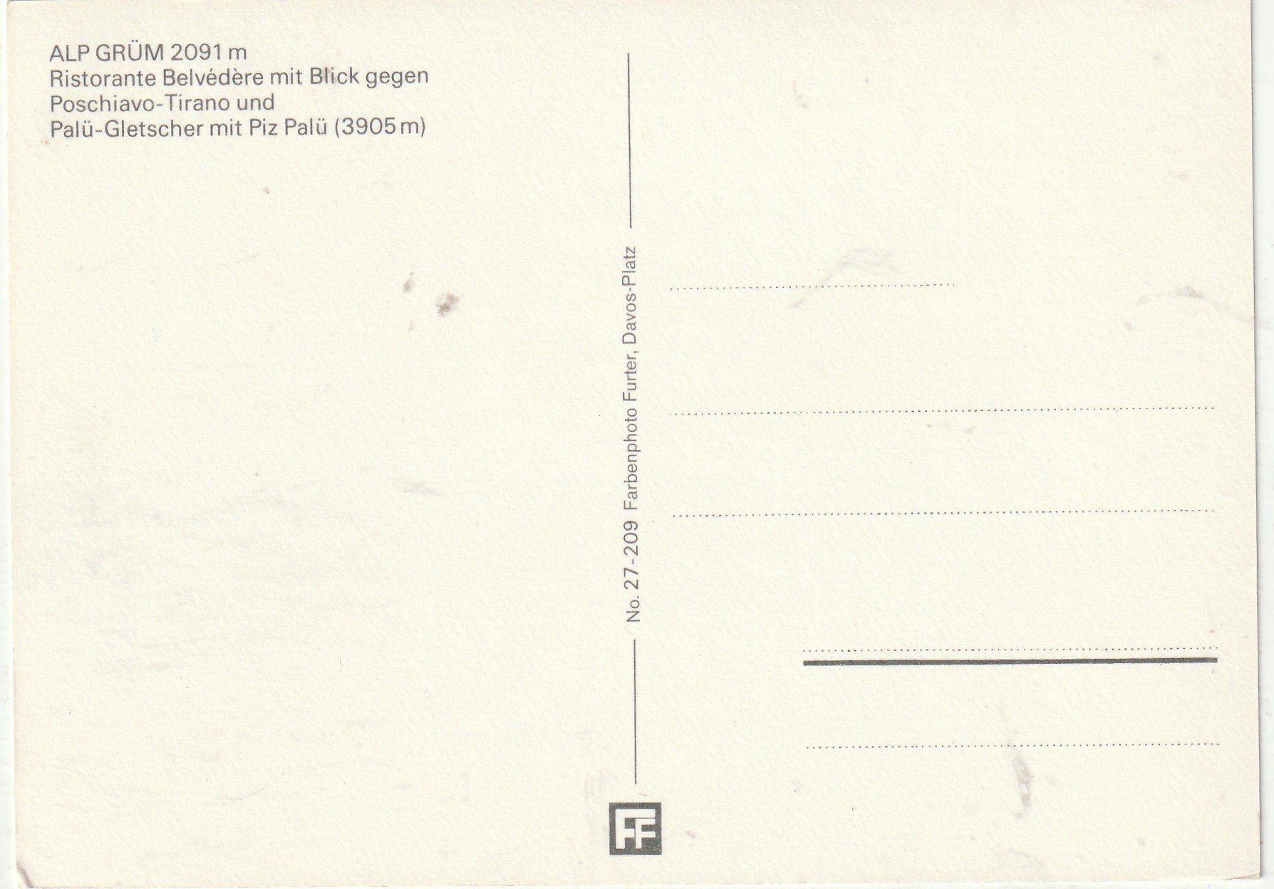 Cartoline postali: Alp Grüm  MBK – Usato da Lumbrein venduto da made02 1