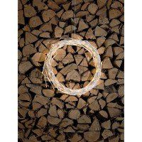 Lights4fun Halloween-Kranz Mit LED-Beleuchtung - Schwarzer Türkranz 40cm Mit 24 LEDs