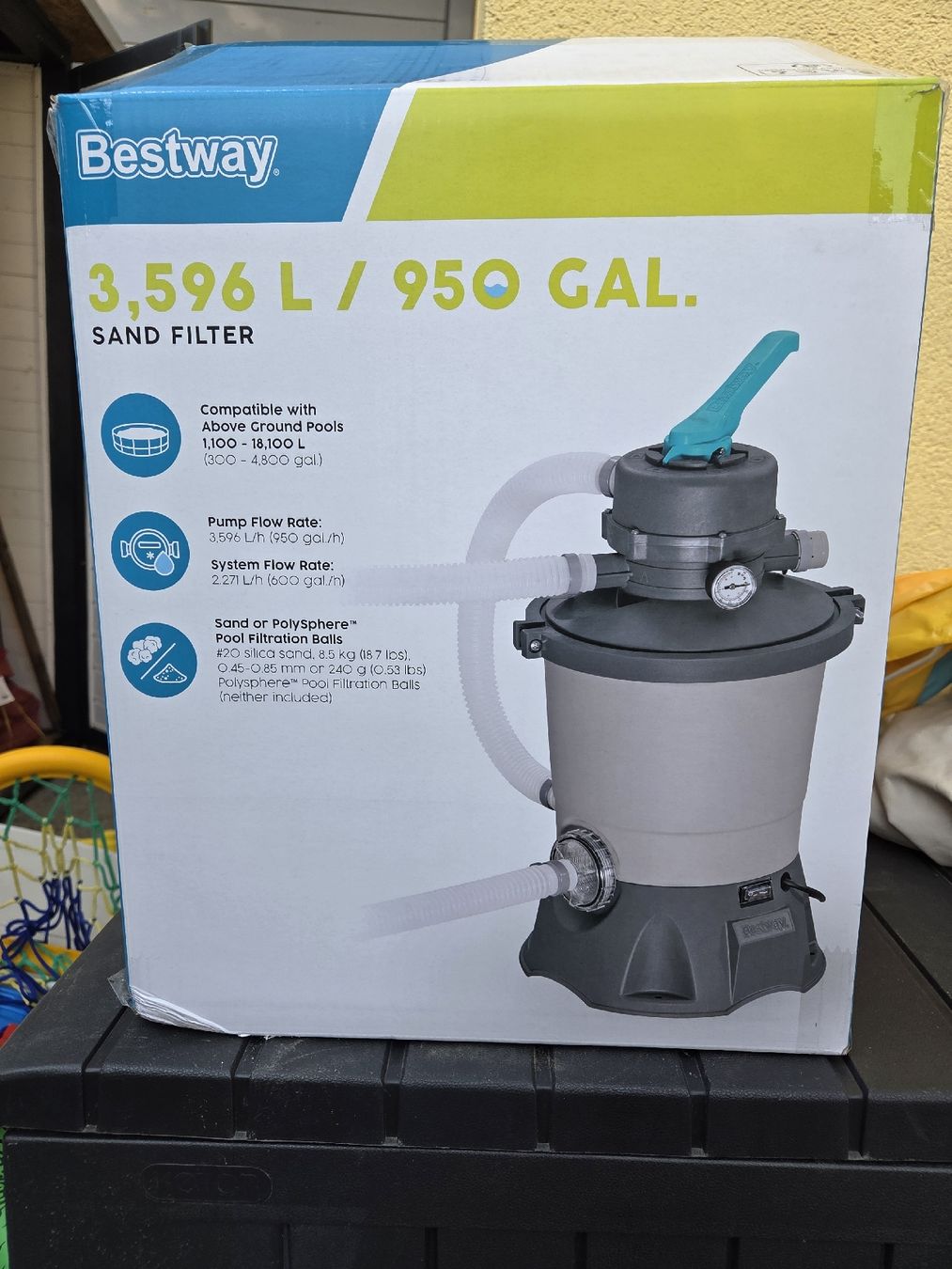 Bestway Schwimmbad-Zubehör: Bestway Sandfilter Pumpe 3596 Liter/Std – Gebraucht aus Oftringen von schulti-ch