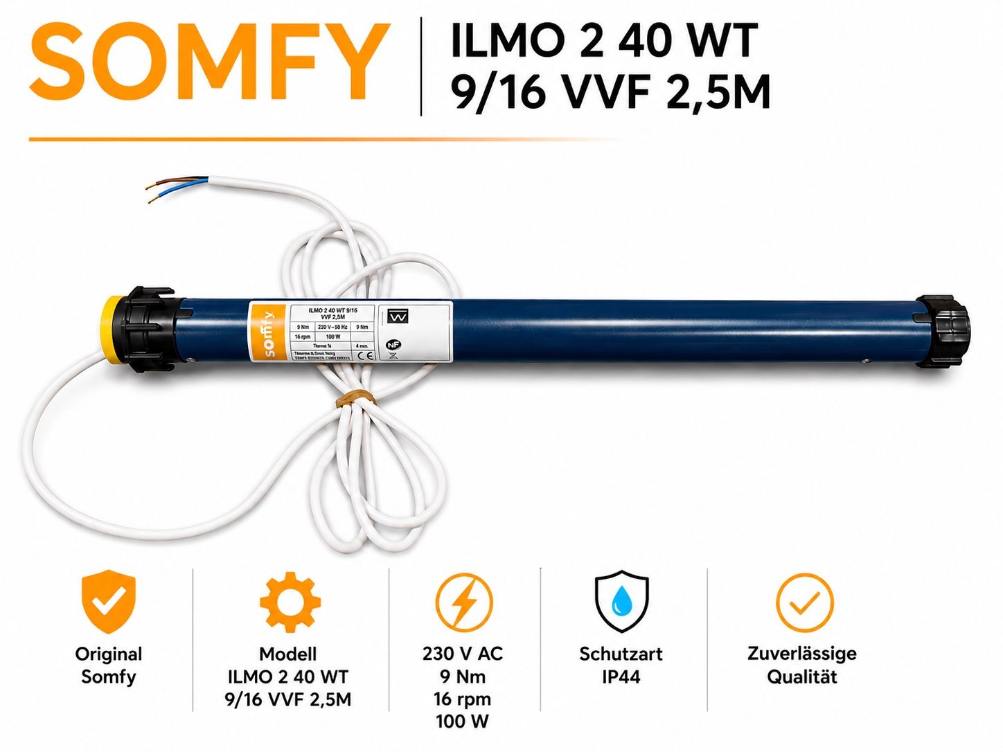 Somfy Markisen: Somfy ILMO 2 40 WT 9/16 VVF 2,5 Absolute Neuware Markise – Neu und originalverpackt aus Zürich von Shalashaska