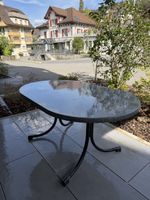 Klapptisch oval mit Metallgestell
