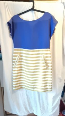 Robe Fornarina bleu et or, taille L, été