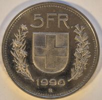 5 Franken Münze 1990   ab 1 Fr. !!