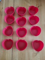 Herz-Muffinformen Silikon 12Stk rot