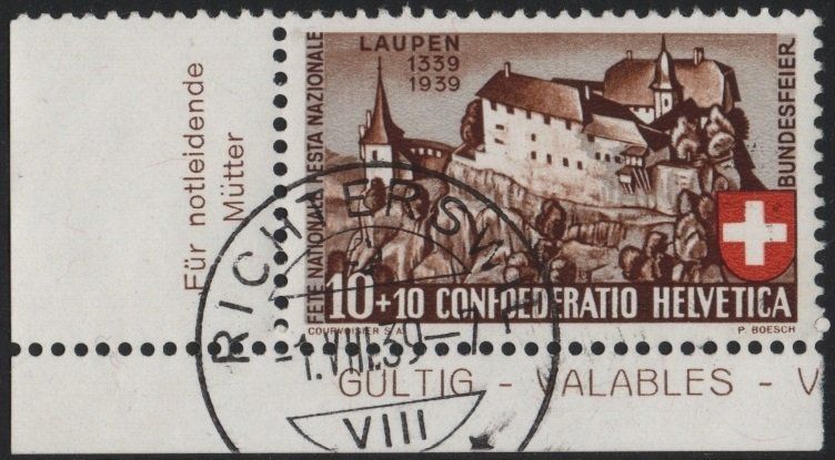 Tutti i francobolli: Laupen - Bogeneckmarke mit TAB (deutsch) – Usato da Eglisau venduto da Chperfins