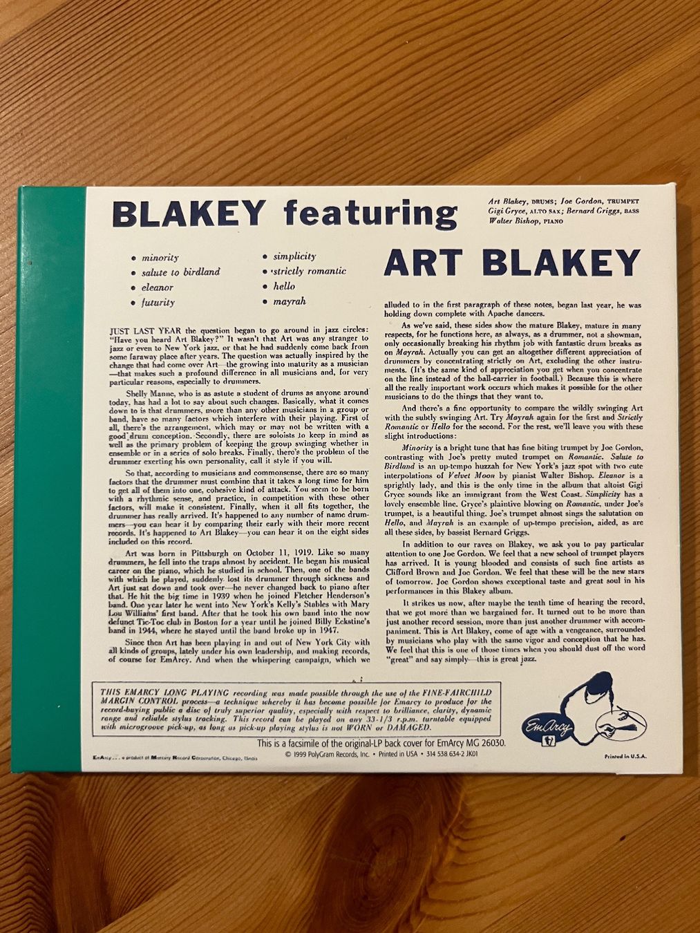 CD: ART BLAKEY - BLAKEY (1954) – Usato da Lausanne venduto da sbar224 1