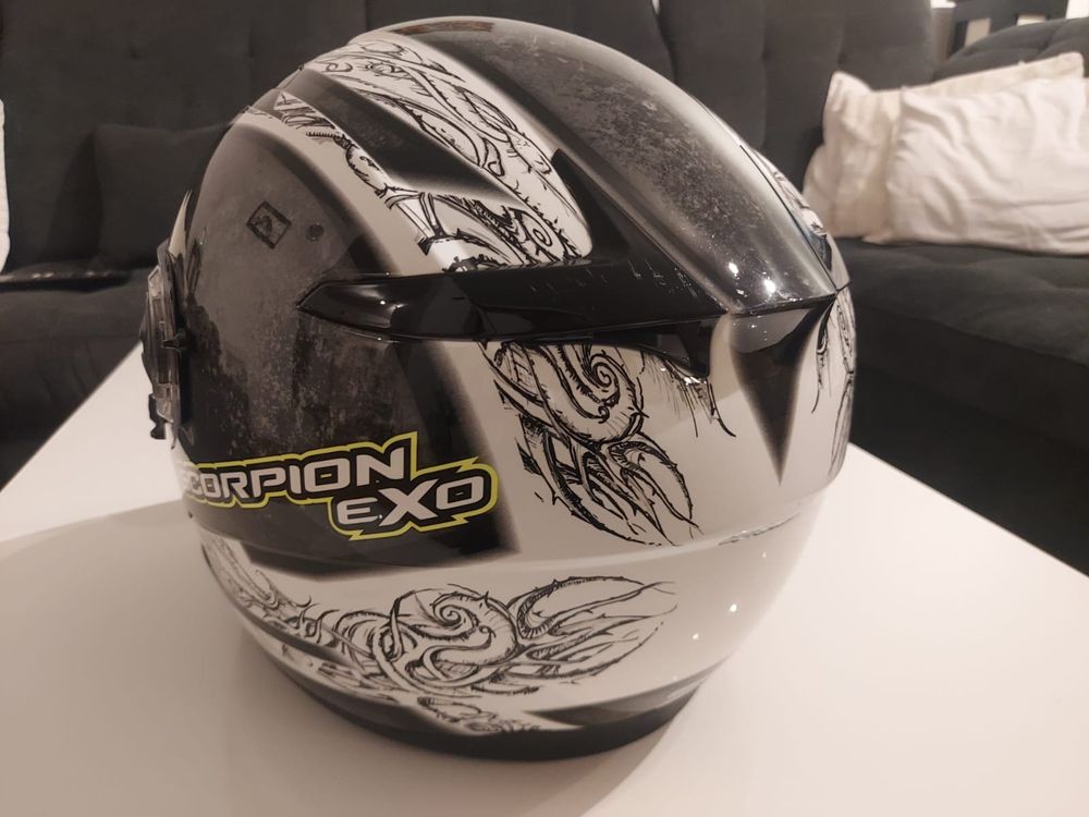 Casques & visières: Marmormustert Scorpion Exo Helm, Grösse M (58) – Neuf (Voir description) à Naters par Bolo 2