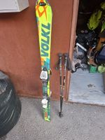Skis Volkl Racetiger SL 130 cm + bâtons, parfait état