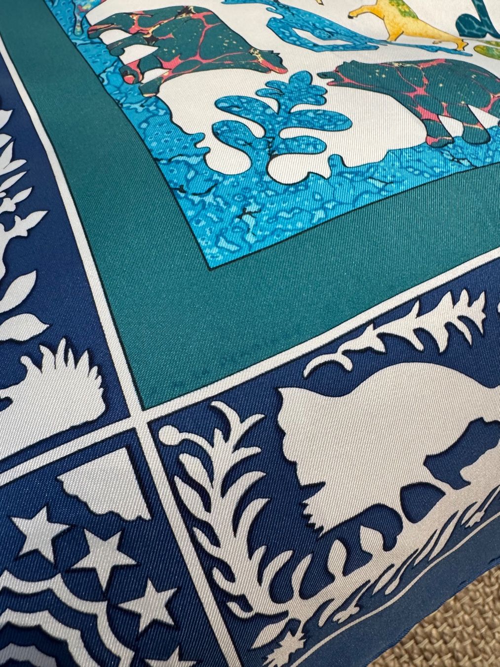 Hermès Foulard & Sciarpe: HERMES TUCH SEIDE 90, EARLY AMERICA – Usato da Schwyz venduto da bofb 5