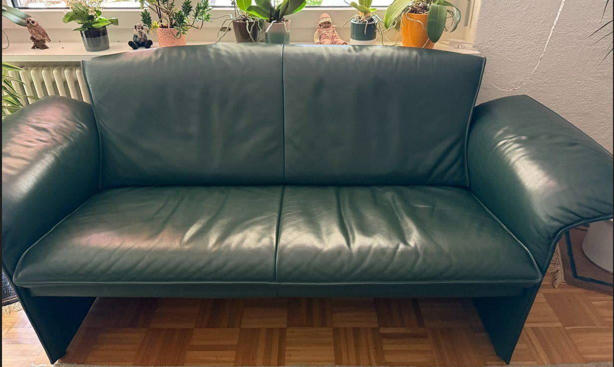 Divani: 2 Echtleder Sofa in grün – Usato da Jona venduto da Grisu1976