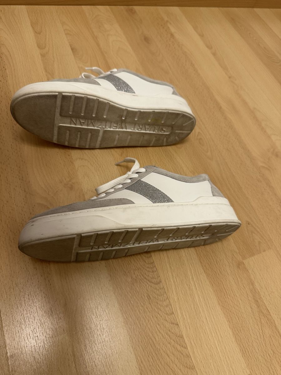 Stuart Weitzman Scarpe da donna: Sneakers Stuart Weitzman Grau Weiss Leder Grösse 38 – Usato da Zug venduto da S6403 5