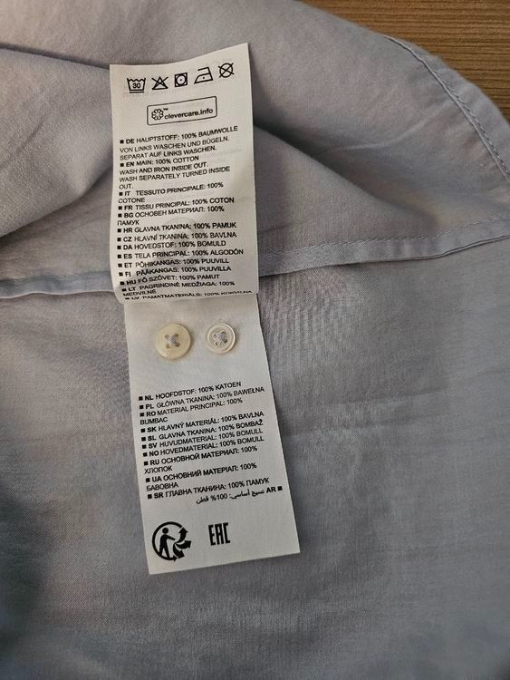 Marc O'Polo Blusen: Gr. 42 Marc O'PoloHemdbluse coton bio, bleu clair – Gebraucht aus Sutz von Dalilea 4