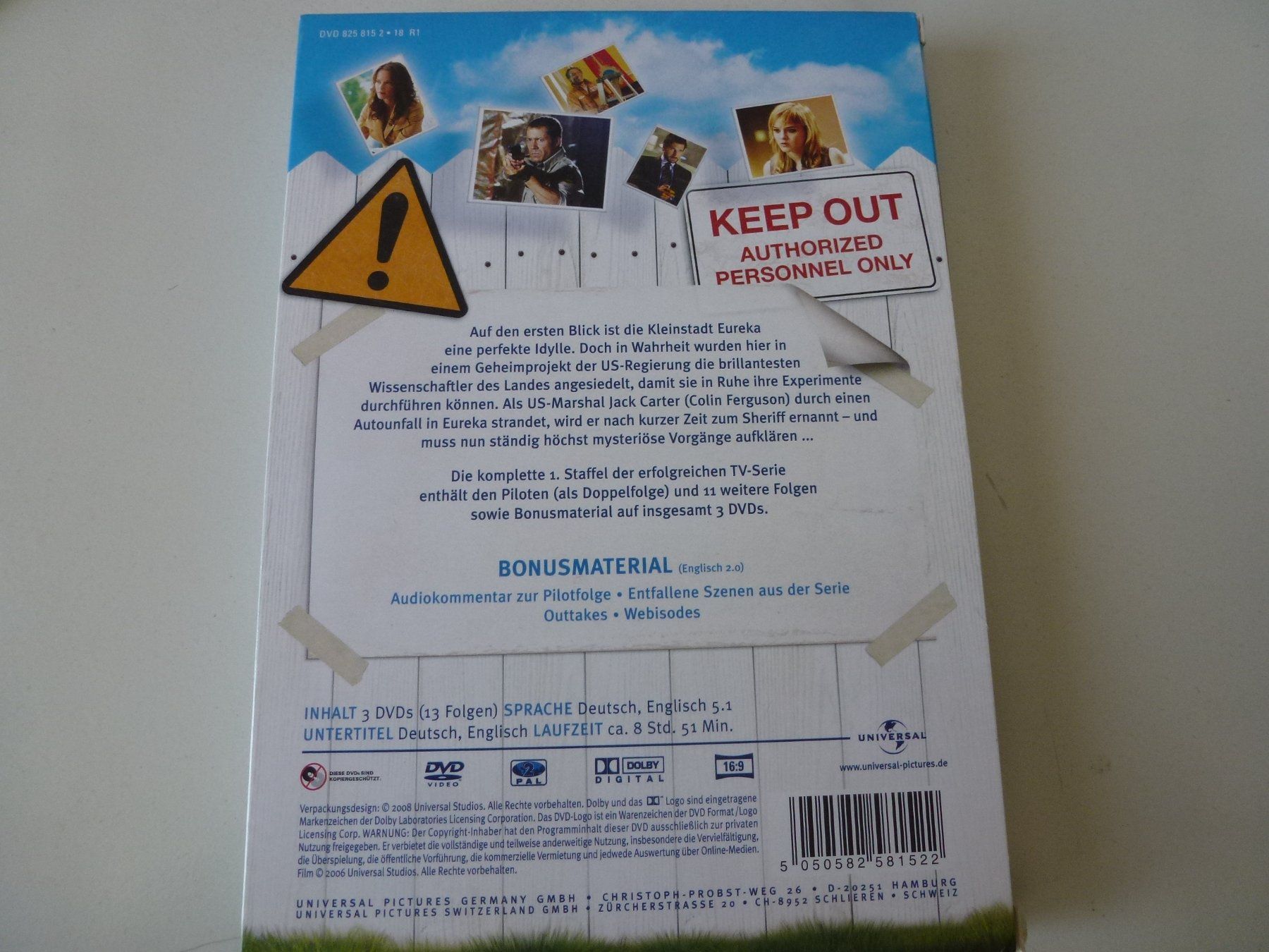 Tutti i DVDs: Eureka - Staffel 1 (3 DVDs) – Nuovo (secondo la descrizione) da Bern venduto da Frebo 1