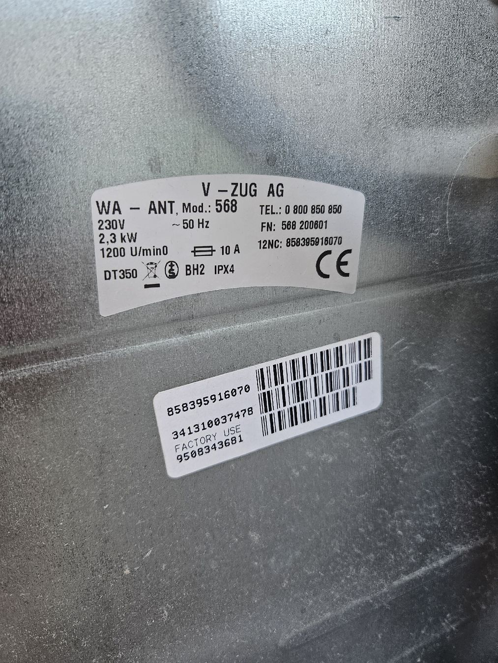 V-Zug Lavatrici: Waschmaschine V Zug – Usato da Rickenbach b. Wil venduto da nic_8ljr 2
