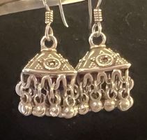 Authentiques boucles d'oreilles indiennes Jhumka en argent