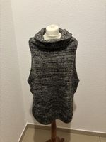 WE Poncho Rollkragen grau meliert one size