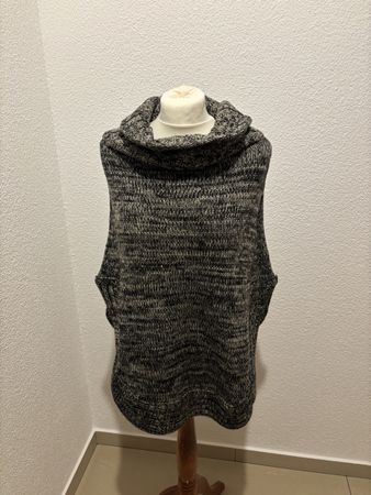 WE Poncho Rollkragen grau meliert one size