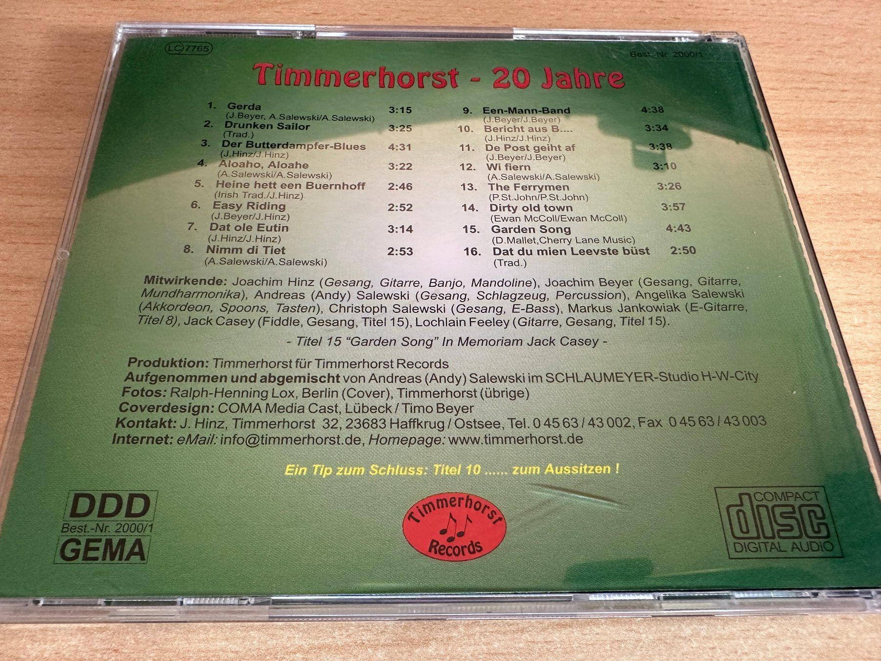 CDs: Timmerhorst - 20 Jahre – D'occasion à Rikon im Tösstal par Alpenmutz 1