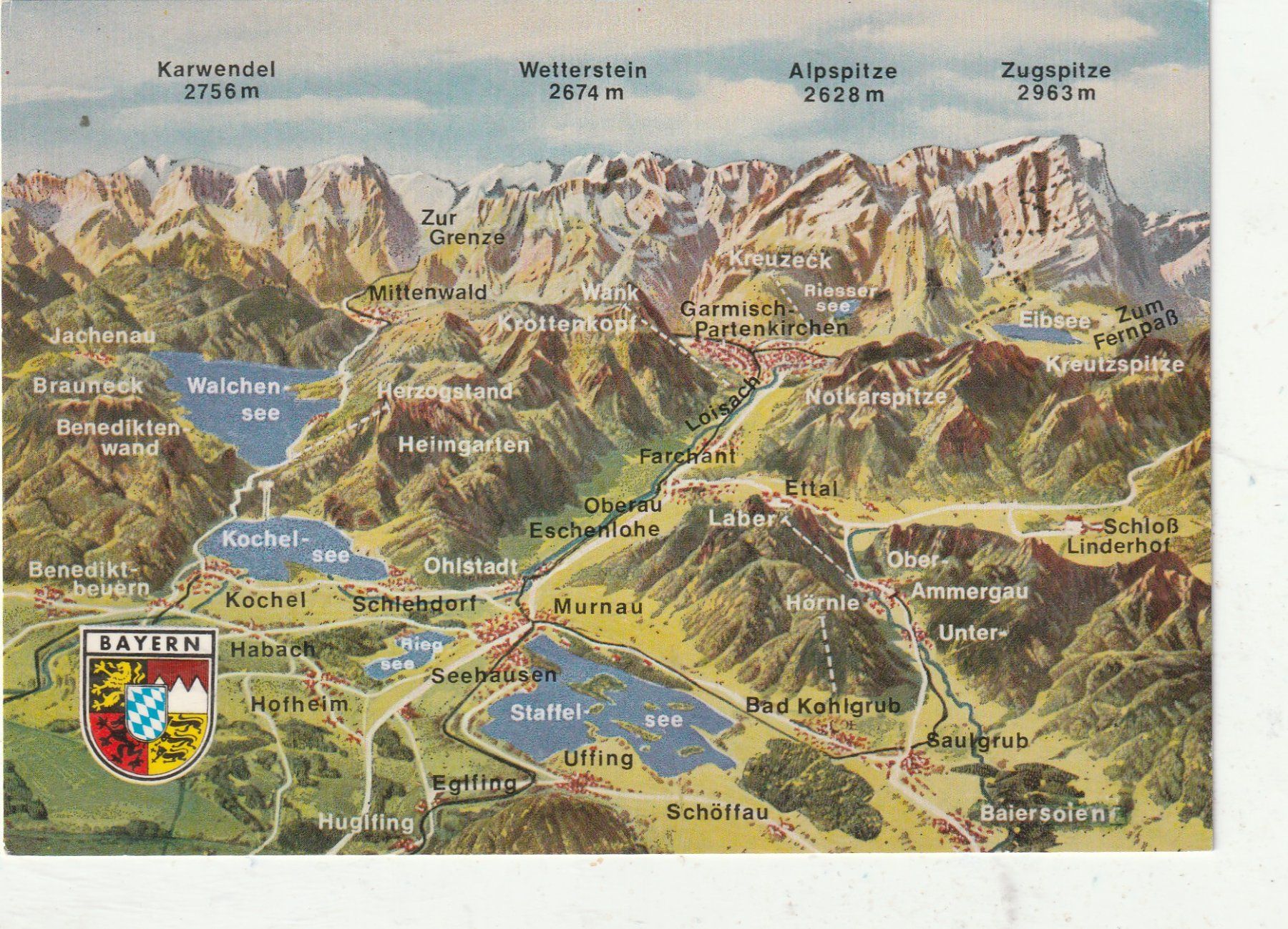 Ansichtskarten: Panorama Bayeriches Oberland – Gebraucht aus Lumbrein von made02