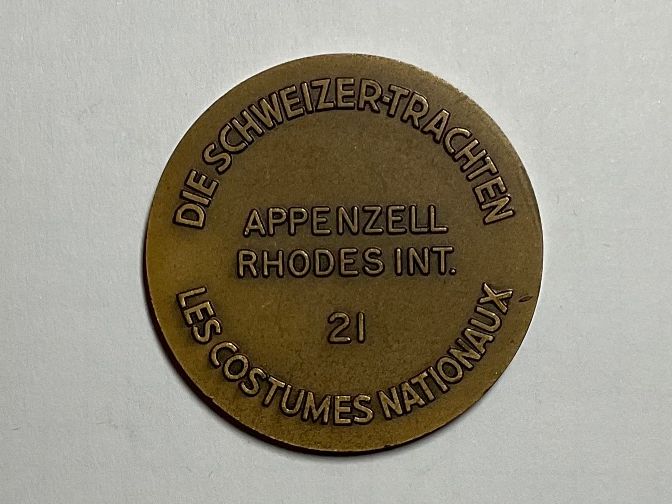 Medaglie: Antike Medaille Appenzell Inner  Rhode Kostüm, siehe scan – Usato da Wolfhalden venduto da Wolkar 1
