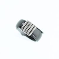 Naccari Ring Keramik Gr. 56 Schwarz, Silber 925