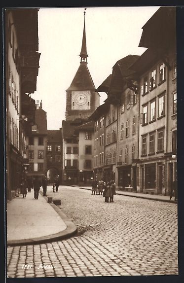 Cartoline postali: AK Aarau, Strassenpartie im Stadtkern – Usato da Berlin venduto da bartko-reher
