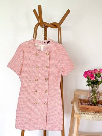 Maje Tweed Kleid rose Gr. 38/M neu