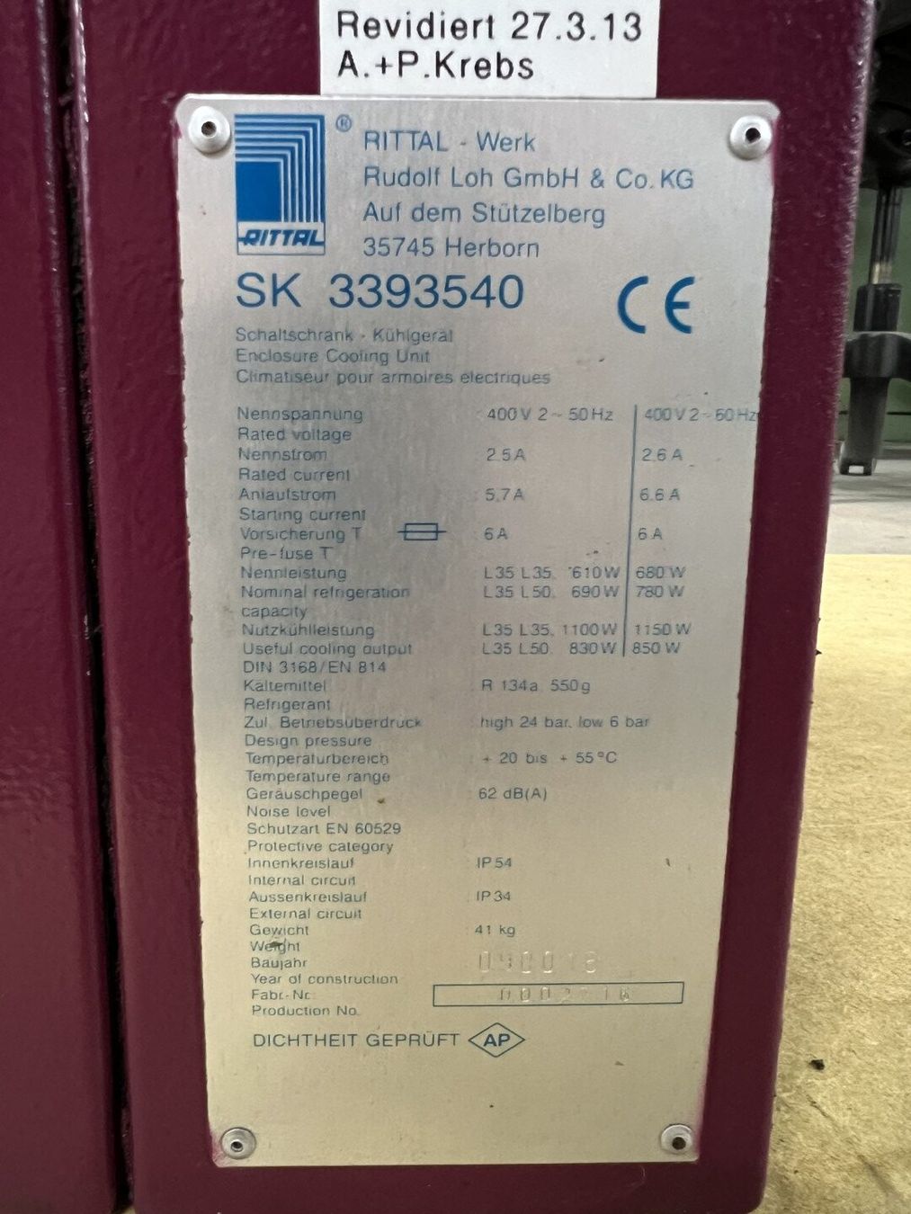 Attrezzi per industria metallurgica: Rittal Schaltschrank-Kühlgerät – Usato da Zuchwil venduto da dragosmd-maschinen 2