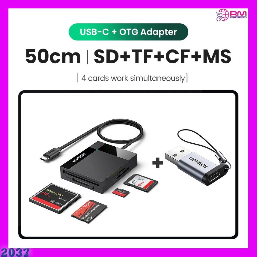 Ugreen Kartenlesegeräte: Kartenleser 4-in-1 USB3.0/USB-C SD Micro SD TF CF MS – Neu und originalverpackt aus Unterägeri von RmOnline