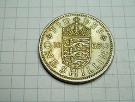 Großbritannien 1 Schilling, 1965 Englisches Wappen, drei Löw