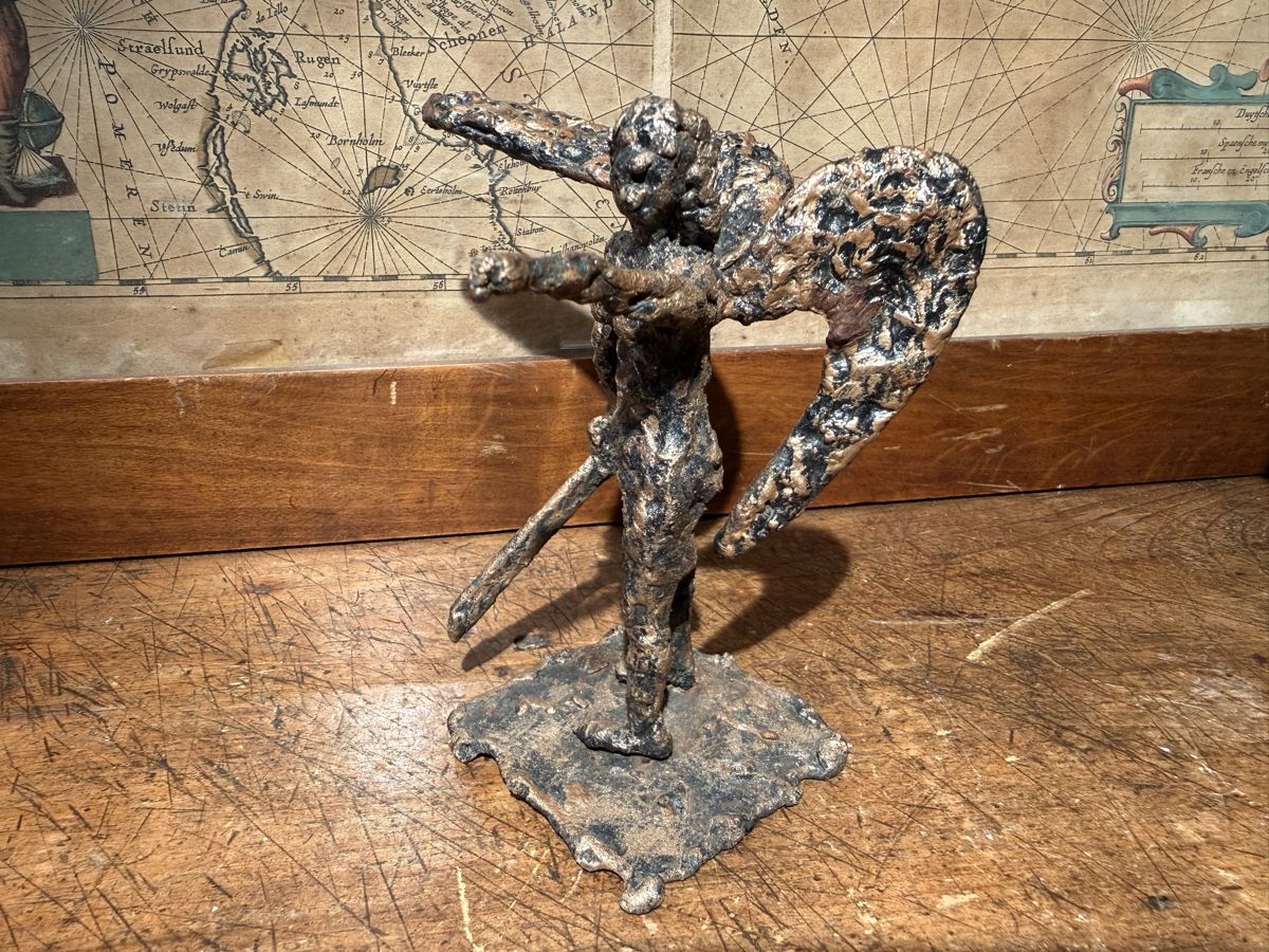 Tutte le decorazioni: Antiker Eisen Engel Dämon Skulpturen  2x  – Usato da schaffhausen venduto da VintAntik_1980 1