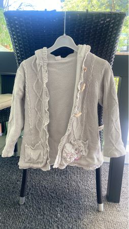 Gefütterte Strickjacke mit Kapuze Gr 98