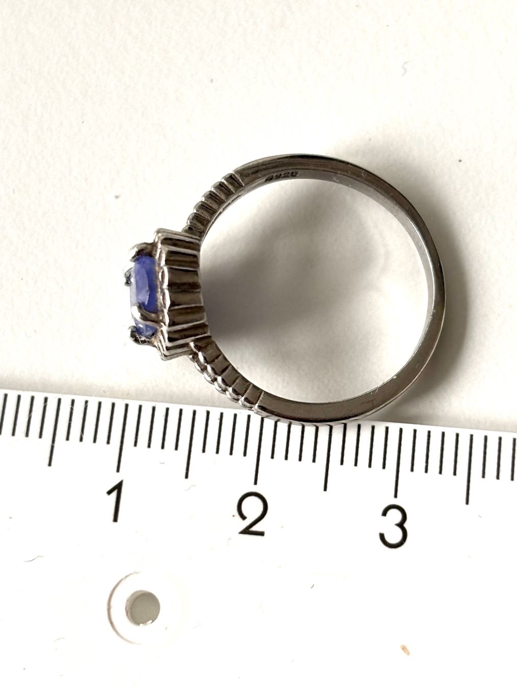 Anelli: Silber Ring 925 mit blauen Stein – Usato da Stein AR venduto da EvaL056 3