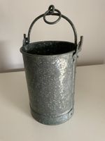 Kessel mit Henkel 3 lt. Stahlblech verzinkt, antik