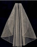 NEUER Schleier Champagne mit Glitzer & Kamm 75cm - 223262