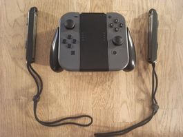 Original Nintendo Switch Joy-Con Set (Grau) mit PowerA Grip