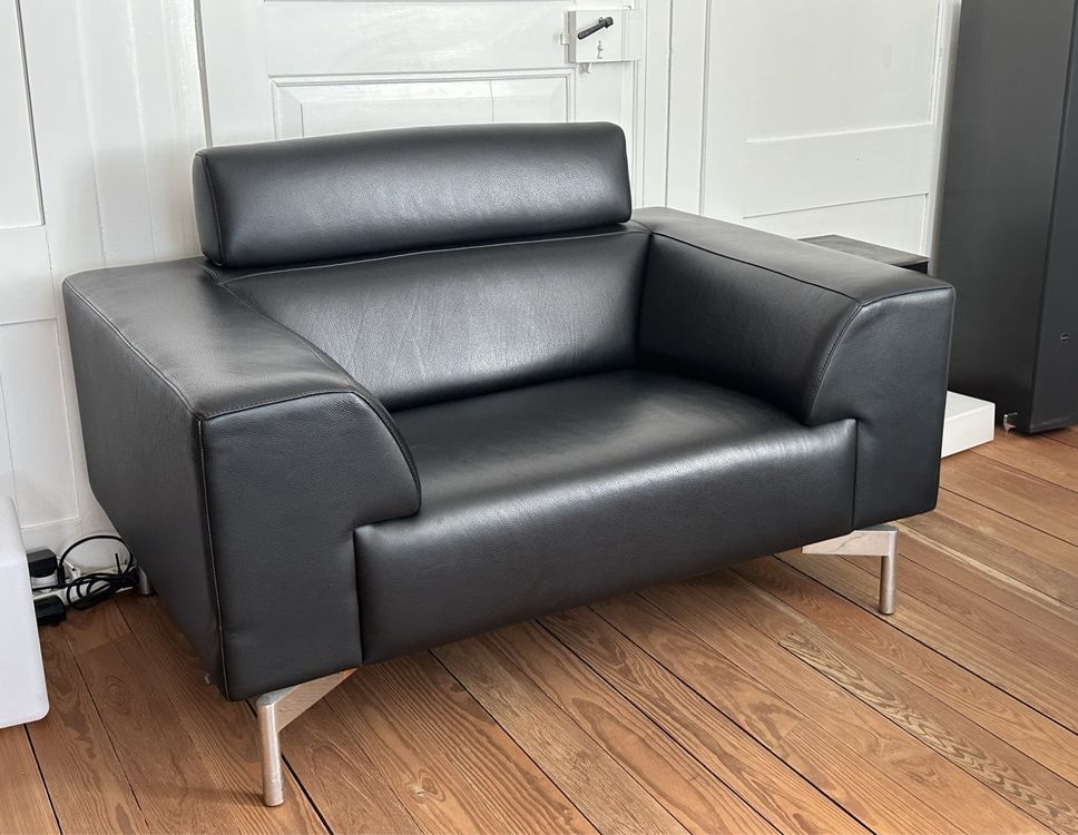 Designer Leolux Ledersofa schwarz | Kaufen auf Ricardo