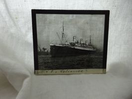 Seltene Glasdias / Luxusdampfer RELIANCE HAPAG UAL 1914-1938
