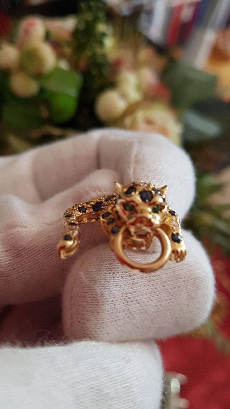 Anhänger: Panther Anhänger 14K mit Saphir+Diamant – Neu und originalverpackt aus KLOTEN von Luxurious-Shop 5
