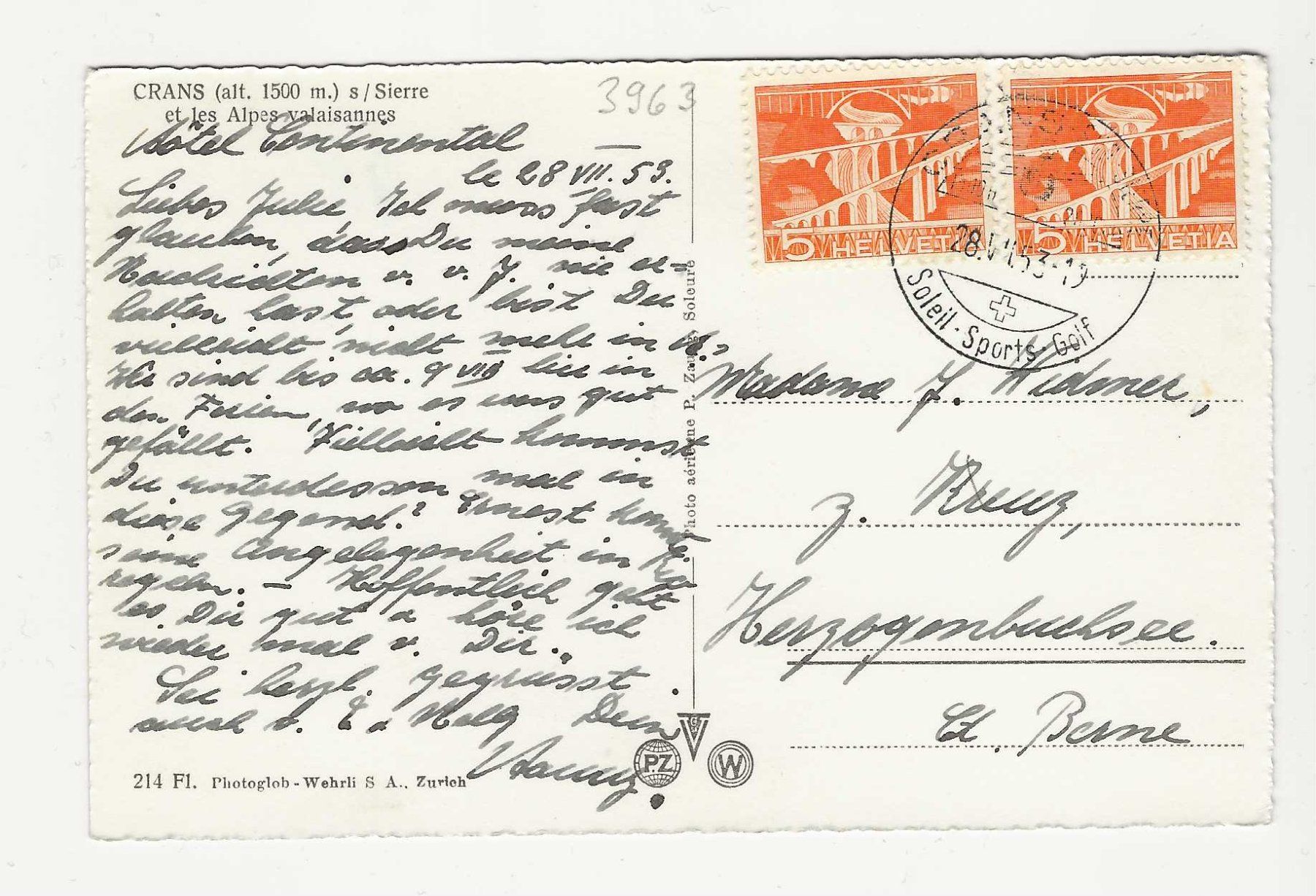 Cartoline postali: LUFTAUFNAHME :   CRANS   VS – Usato da Küttigen venduto da rolypo 1