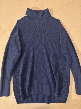 Warmer Pullover mit hohem Kragen aus Woll Baumwoll Mischung