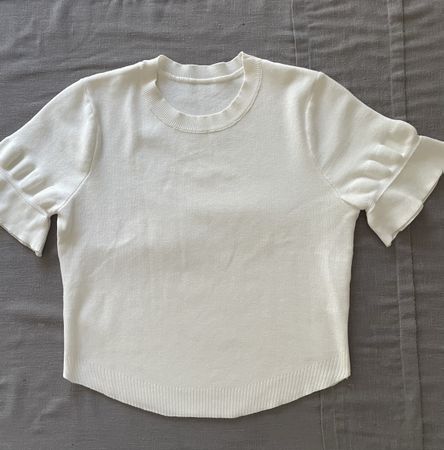 Strickpulli kurzarm GR M weiss