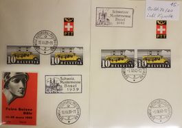 ZB91) 2 PTT Böglein mit Sonderstempel