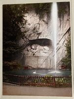 Photochrom, Löwendenkmal Luzern, um 1900