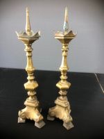 2x Kerzenständer, Massiv Bronce/Messing für grosse Kerzen